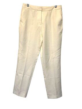 One N More White Tailored Straight-Leg Cigarette Pants Womens M 97% Polyester